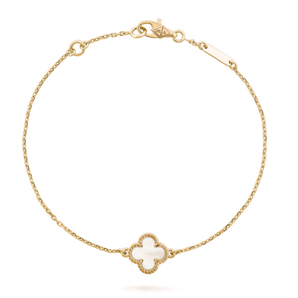 Van Cleef & Arpels Sweet Alhambra bracelet, yellow gold, white mother-of-pearl